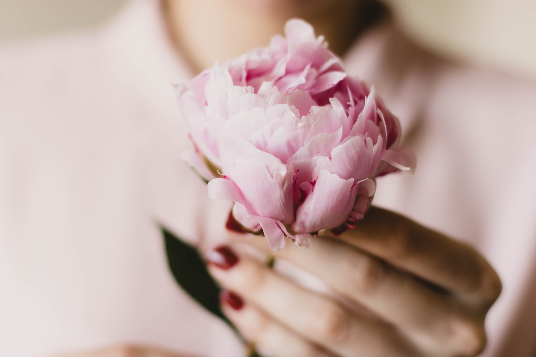 Woman holding flower 